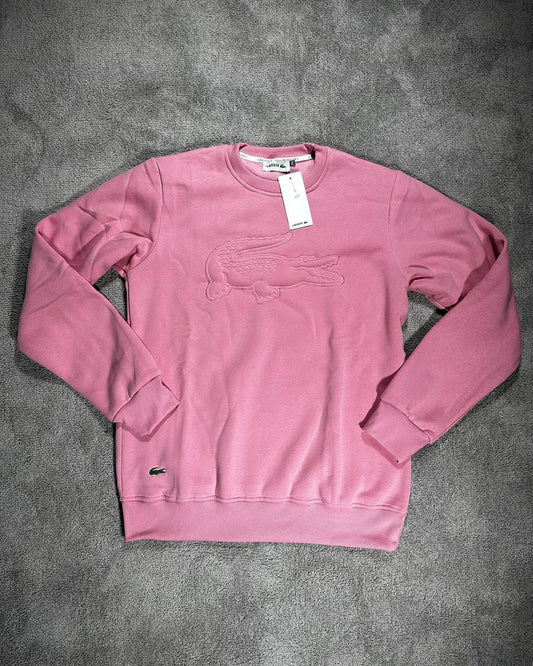 Sudadera rosa Lacoste con logo de cocodrilo relieve